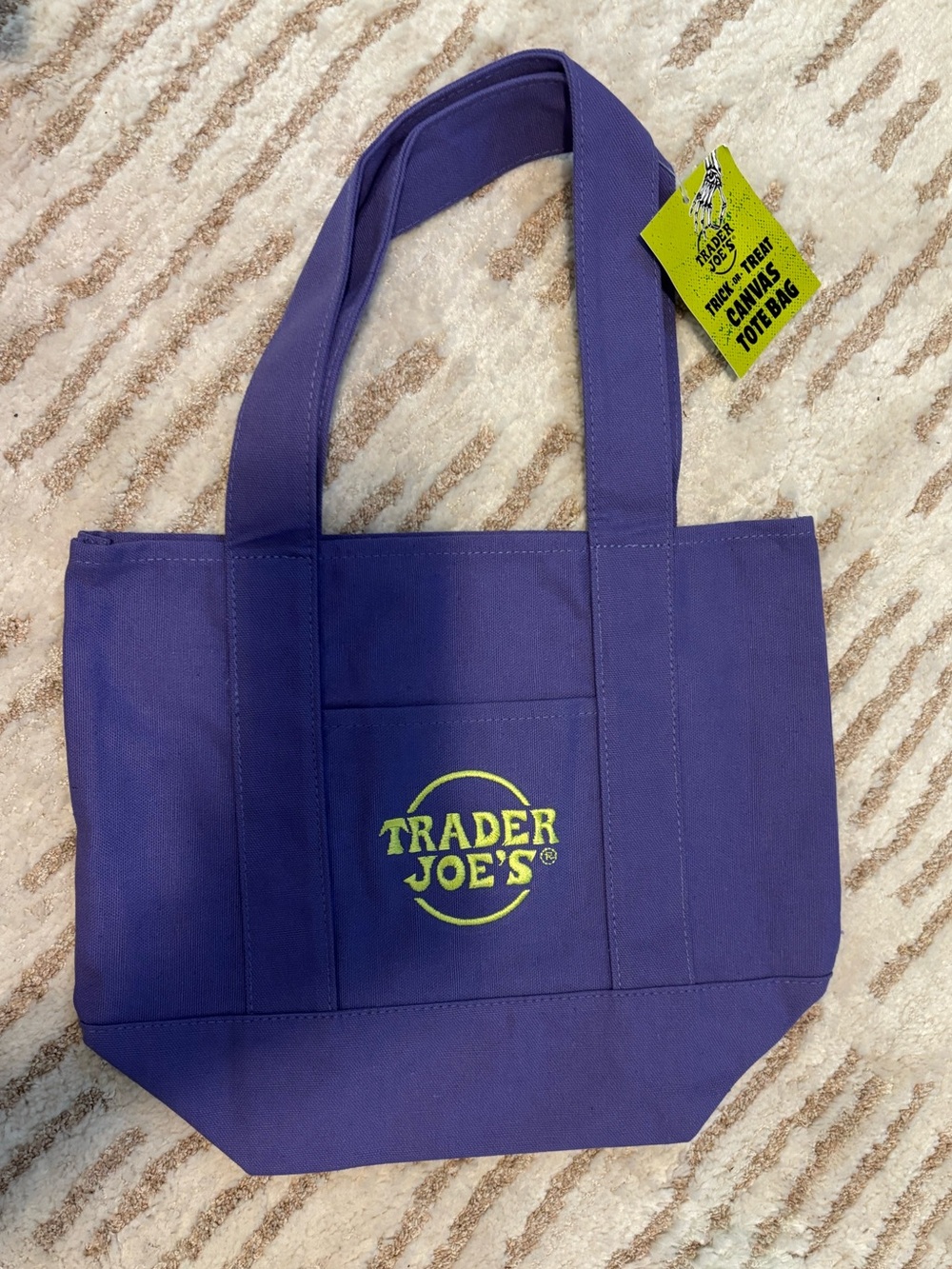 Trader Joe's Purple Mini Canvas Tote Bag